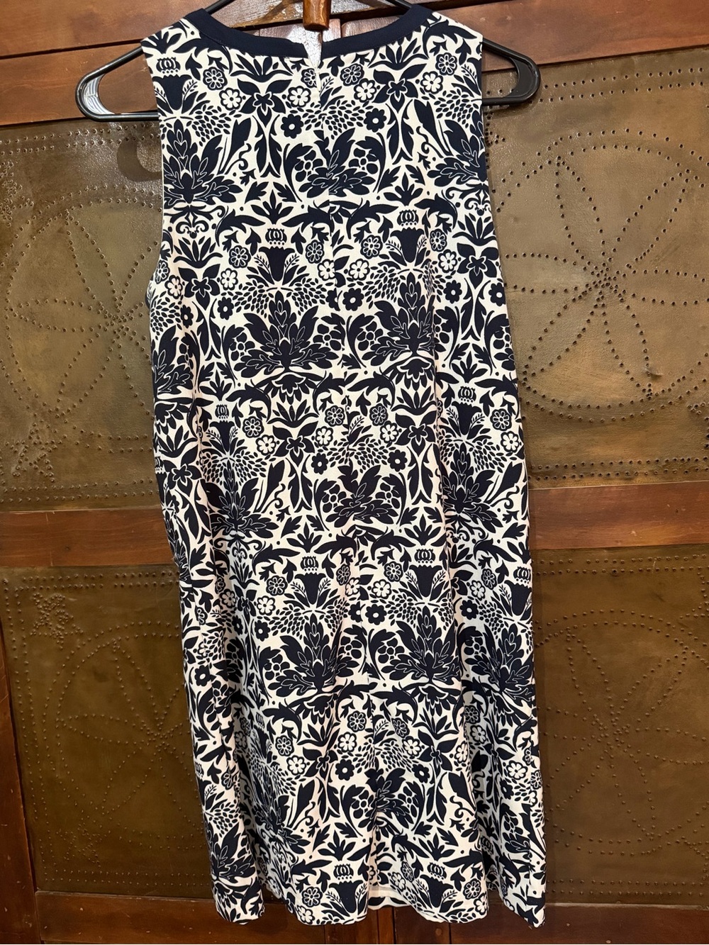 LOFT Navy and White Floral Midi dress